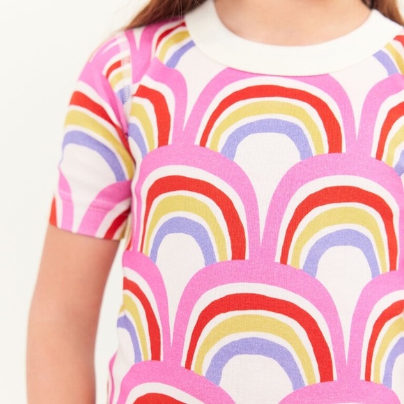 Hanna Andersson NWT Short John Pajama Set spring summer pjs rainbow girls 4 - Picture 3 of 6